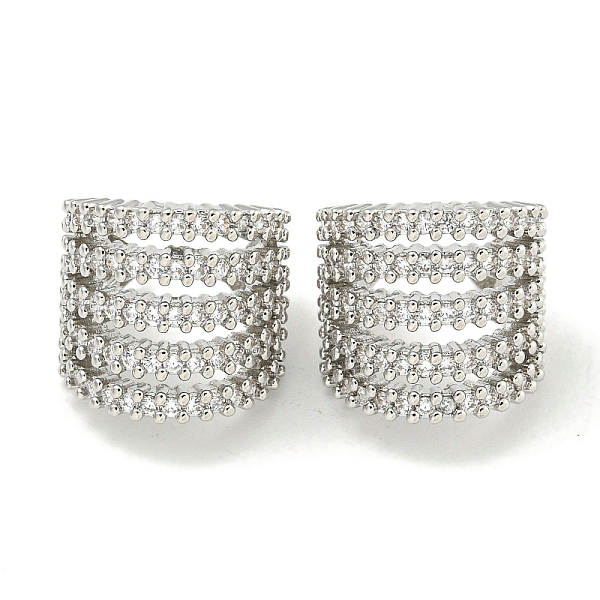 

PandaHall Brass Micro Pave Cubic Zirconia Cuff Earrings, Ring, Platinum, 14.5x14mm Cubic Zirconia Ring Clear