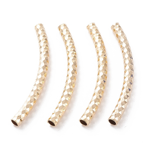 

PandaHall Brass Tube Beads, Long-Lasting Plated, Curved Beads, Tube, Real 24K Gold Plated, 40x4mm, Hole: 3mm Brass Tube
