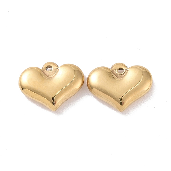 

PandaHall 304 Stainless Steel Pendants, Heart, Real 18K Gold Plated, 11.5x14.5x3.5mm, Hole: 1.2mm 304 Stainless Steel Heart