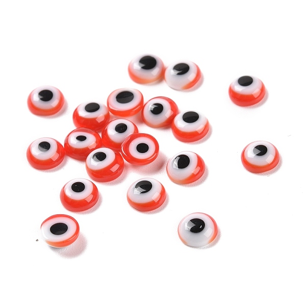 

PandaHall Handmade Lampwork Evil Eye Cabochons, Flat Round, Red, 6x2mm Lampwork Eye Red