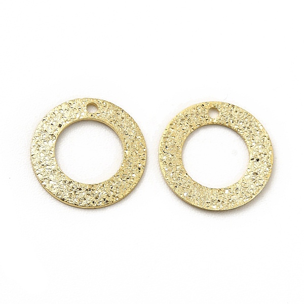

PandaHall Brass Pendants, Long-Lasting Plated, Cadmium Free & Lead Free, Textured, Ring, Real 24K Gold Plated, 10x0.5mm, Hole: 0.9mm Brass...