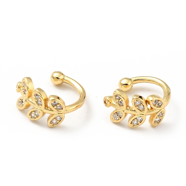 

PandaHall Clear Cubic Zirconia Leaf Cuff Earrings, Brass Jewelry for Non-pierced Ears, Cadmium Free & Lead Free, Golden, 10x10.5x6mm Cubic...