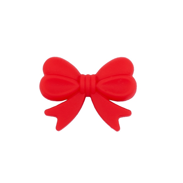 

PandaHall Bowknot Food Grade Silicone Beads, Chewing Beads For Teethers, DIY Nursing Necklaces Making, Red, 16x26mm Silicone Bowknot Red