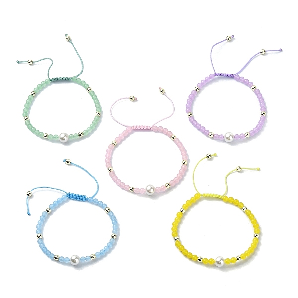 

PandaHall Natural & Dyed Malaysia Jade Braided Bead Bracelets, with Shell Pearl, Adjustable Jewelry for Women, Mixed Color, Inner Diameter..., Multicolor