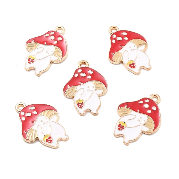 

PandaHall Autumn Theme Alloy Enamel Pendants, Mushroom Elf, Red, 25x18x1.5mm, Hole: 1.8mm Alloy+Enamel Mushroom Red