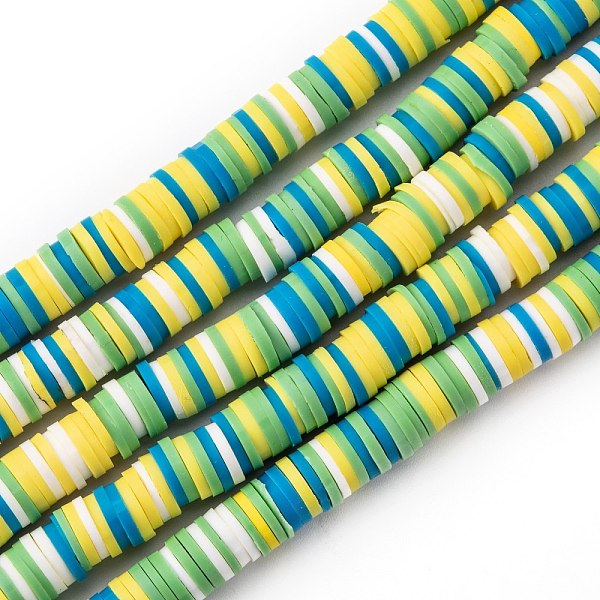 

PandaHall Handmade Polymer Clay Beads Strands, for DIY Jewelry Crafts Supplies, Heishi Beads, Disc/Flat Round, Dodger Blue, 8x1mm, Hole: 2mm...