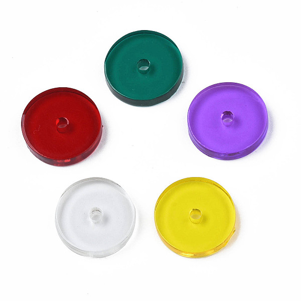 

PandaHall Transparent Acrylic Beads, Heishi Beads, Flat Round/Disc, Mixed Color, 14.5x2.5~3mm, Hole: 2mm Acrylic Disc Multicolor