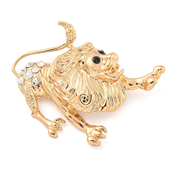 

PandaHall Golden Zinc Alloy with Rhinestone Brooches, Twelve Constellations, Leo, 51.5x59x11mm Alloy+Rhinestone Leo