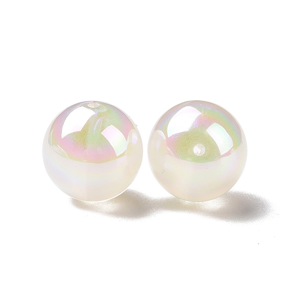 

PandaHall ABS Plastic Beads, AB Color Plated, Round, White, 14mm, Hole: 1.4mm ABS Plastic Round White