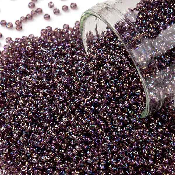 

PandaHall TOHO Round Seed Beads, Japanese Seed Beads, (166B) Transparent AB Medium Amethyst, 15/0, 1.5mm, Hole: 0.7mm, about 3000pcs/10g..., Purple