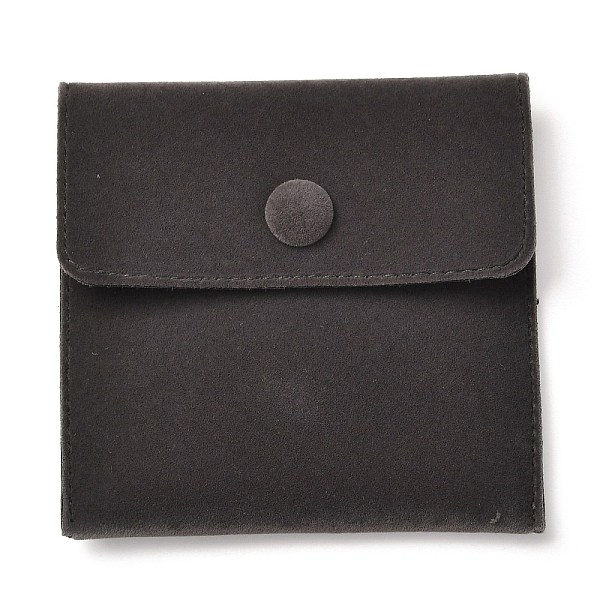 

PandaHall Square Velvet Jewelry Bags, with Snap Fastener, Black, 10x10x1cm Velvet Black