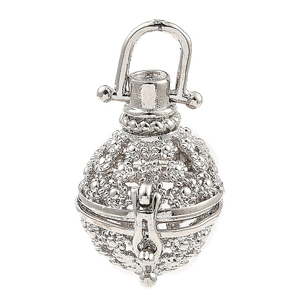 

PandaHall Rack Plating Brass Bead Cage Pendants, For Chime Ball Pendant Necklaces Making, Long-Lasting Plated, Round, Platinum, Tray: 16.5mm...