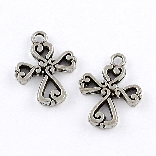 

PandaHall Tibetan Style Zinc Alloy Pendants, Lead Free & Cadmium Free, Cross, Antique Silver, 19x14x2mm, Hole: 1.8mm, about 555pcs/500g...