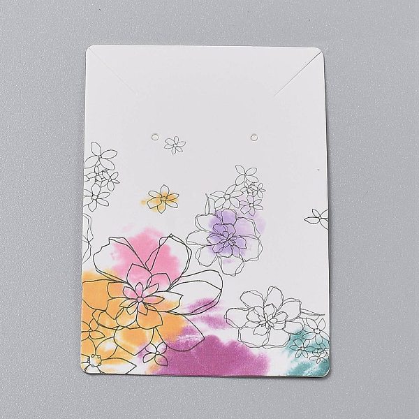 

PandaHall Cardboard Jewelry Display Cards, for Hanging Earring & Necklace Display, Rectangle, Colorful, Flower Pattern, 9x6x0.05cm, Hole...