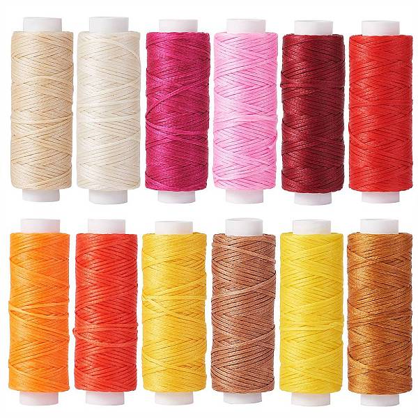 

PandaHall 12Rolls 12 Colors Waxed Polyester Cord, Flat, Mixed Color, 0.8mm, about 32.8 yards(30m)/roll, 1roll/color Waxed Polyester Cord..., Multicolor