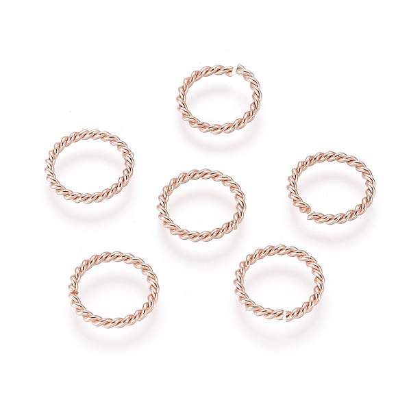 

PandaHall 304 Stainless Steel Jump Rings, Open Jump Rings, Twisted, Rose Gold, 12x1.5mm, Inner Diameter: 9mm 304 Stainless Steel