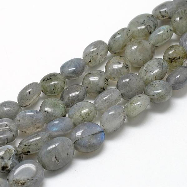 

PandaHall Natural Labradorite Beads Strands, Oval, 8~15x7~12x4~12mm, Hole: 1mm, about 30~45pcs/strand, 15.7 inch Labradorite Oval