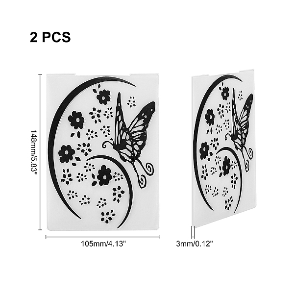 

PandaHall Plastic Embossing Folders, Concave-Convex Embossing Stencils, for Handcraft Photo Album Decoration, Butterfly Pattern, 148x105x3mm..., Black