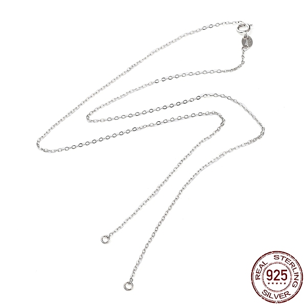 

PandaHall Rhodium Plated 925 Sterling Silver Cable Chains Necklace Makings, for Name Necklaces Making, with Spring Ring Clasps & S925 Stamp...