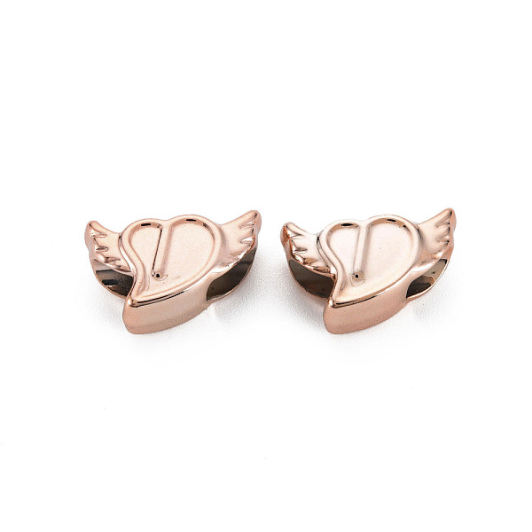 

PandaHall UV Plating Acrylic European Beads, Heart, Rose Gold, 11x17x7mm, Hole: 4mm Acrylic Heart