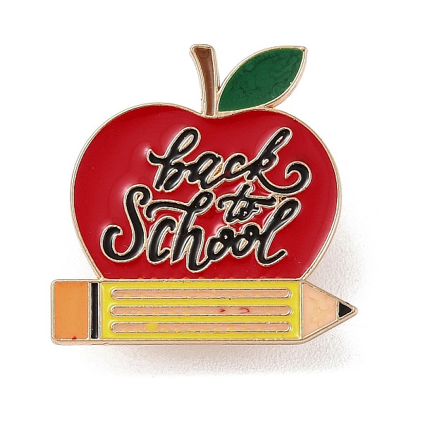 

PandaHall Teacher's Day Theme Rack Plating Light Gold Alloy Brooches, Enamel Pins, Pencil, 27.5x28x1.5mm Alloy+Enamel Pencil