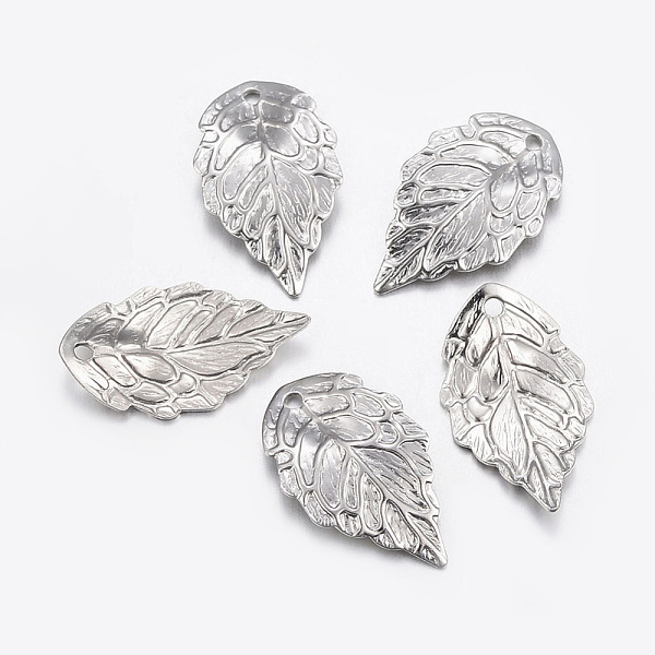

PandaHall 304 Stainless Steel Pendants, Leaf, Stainless Steel Color, 17.5x10x0.5mm, Hole: 1mm 304 Stainless Steel Leaf