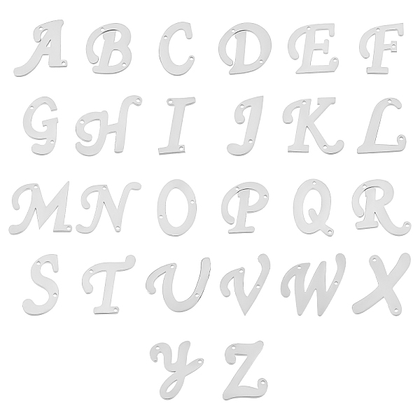 

PandaHall Unicraftale 26PCS Letter A~Z 304 Stainless Steel Links Connectors, Stainless Steel Color, 26pcs/box 304 Stainless Steel Letter