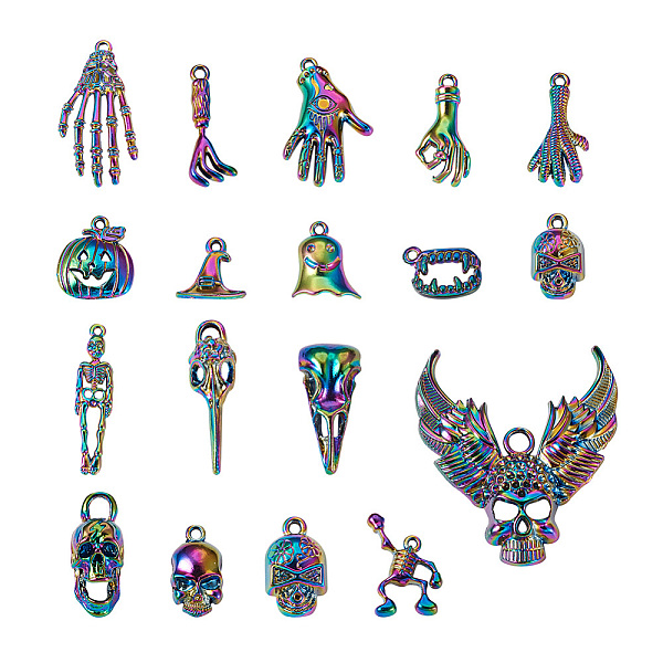 

PandaHall Biyun 36Pcs Halloween Rainbow Color Alloy Pendants, Cadmium Free & Lead Free, Mixed Shapes, 31x20x3.5mm, Hole: 1.8mm, 2pcs Alloy...