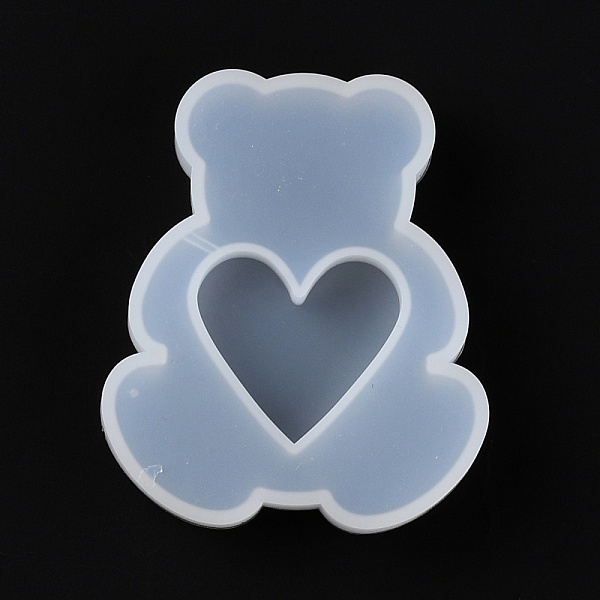 

PandaHall DIY Quicksand Silicone Molds, Resin Casting Molds, For DIY UV Resin, Epoxy Resin Craft Making, Bear with Heart, White, 76x63x13mm...