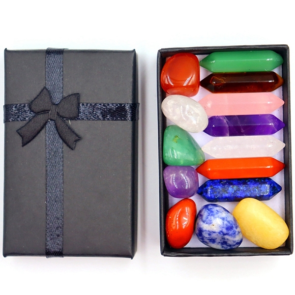 

PandaHall 14Pcs Chakra Nuggets & Hexagonal Prism Mixed Natural Gemstone Healing Stones Set, Reiki Stones for Energy Balancing Meditation...