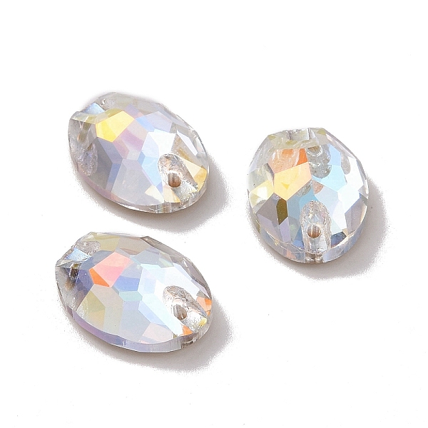 

PandaHall Oval Shape Sew on Rhinestone, K5 Glass Rhinestone, 2-Hole Link, Plated Flat Back, Sewing Craft Decoration, Light Crystal AB..., Clear