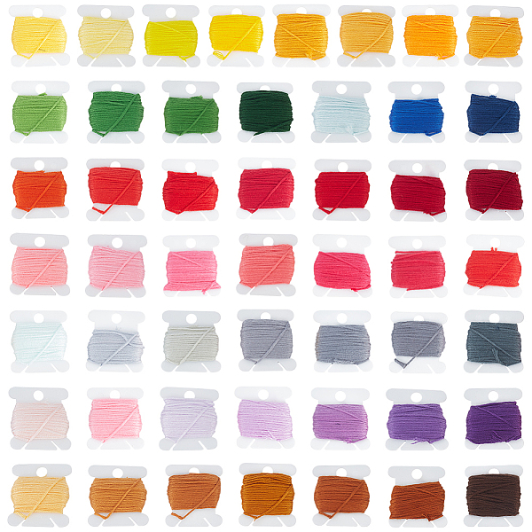 

PandaHall 50 Cards 50 Colors 6-Ply Polyester Embroidery Floss, Cross Stitch Threads, Mixed Color, 1mm, 8~10m/card, 1 card/color Polyester..., Multicolor