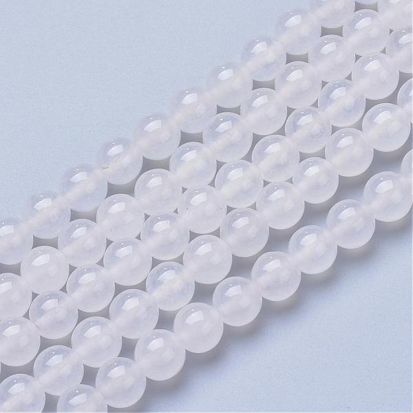 Natural White Jade Bead Strands