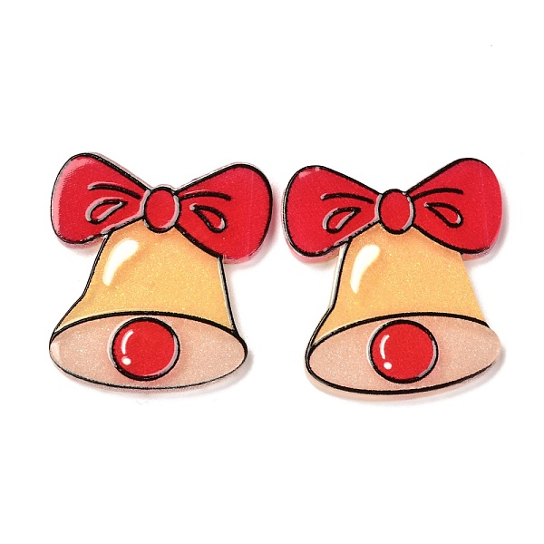 

PandaHall Christmas Themed Acrylic Cabochons, Christmas Bell, Red, 29x26x2mm Acrylic Bell Red
