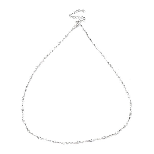

PandaHall 304 Stainless Steel Wave Bar Link Chain Necklaces, Stainless Steel Color, 17.60 inch(44.7cm) 304 Stainless Steel