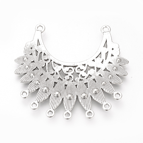 

PandaHall Tibetan Style Alloy Connector Rhinestone Settings, Cadmium Free & Lead Free, Moon Shape, Antique Silver, 50x54x3mm, Hole: 2mm, Fit...