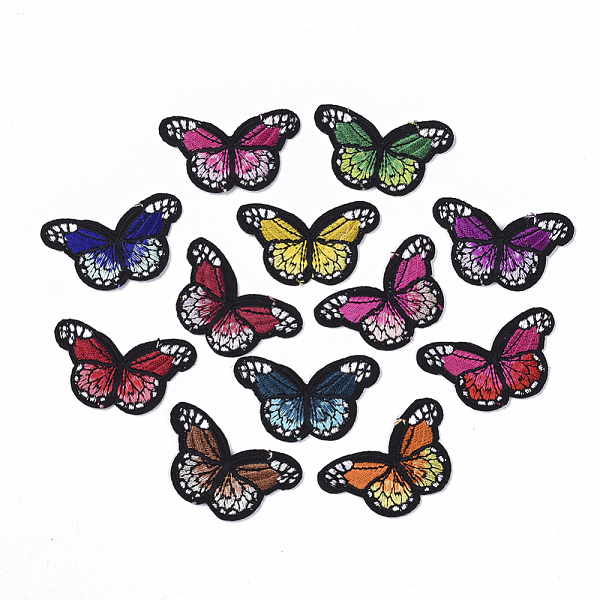 

PandaHall Computerized Embroidery Cloth Iron On/Sew On Patches, Costume Accessories, Appliques, Butterfly, Mixed Color, 33x53.5x1.5mm, about..., Multicolor