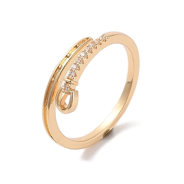 

PandaHall Brass Micro Pave Cubic Zirconia Open Cuff Rings, Light Gold, Inner Diameter: 15mm Brass+Cubic Zirconia