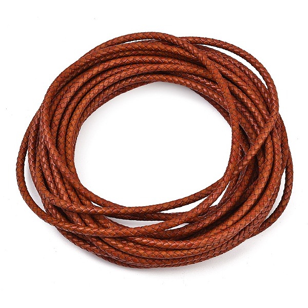 Braided Leather Cord with Core