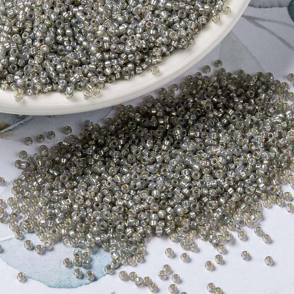 

PandaHall MIYUKI Round Rocailles Beads, Japanese Seed Beads, (RR2356) Silverlined Light Taupe Opal, 15/0, 1.5mm, Hole: 0.7mm, about..., Gray