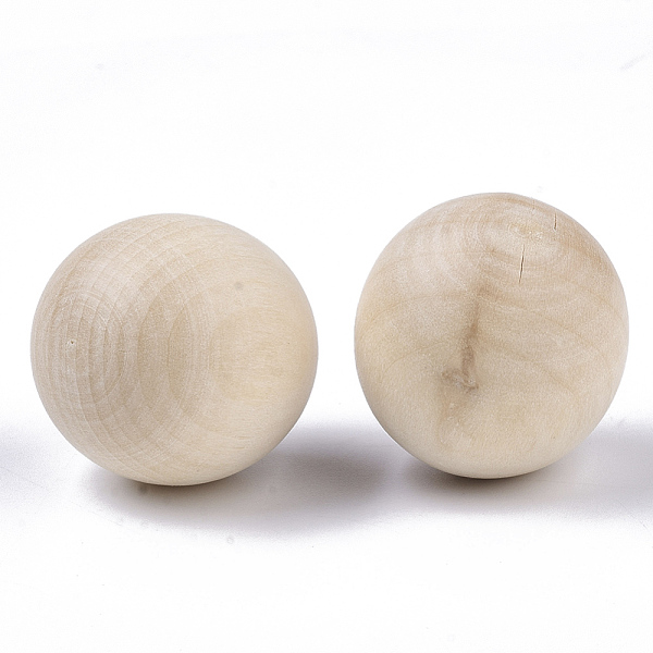 

PandaHall Unfinished Wood Beads, Natural Wooden Loose Beads Spacer Beads, No Hole/Undrilled, Round, Antique White, 24~25mm Wood Round Orange