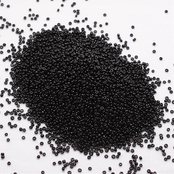 

PandaHall 15/0 Glass Seed Beads, Grade A, Round, Opaque Colours, Black, 1.3~1.5mm, Hole: 0.5mm, about 75000pcs/pound Glass Black