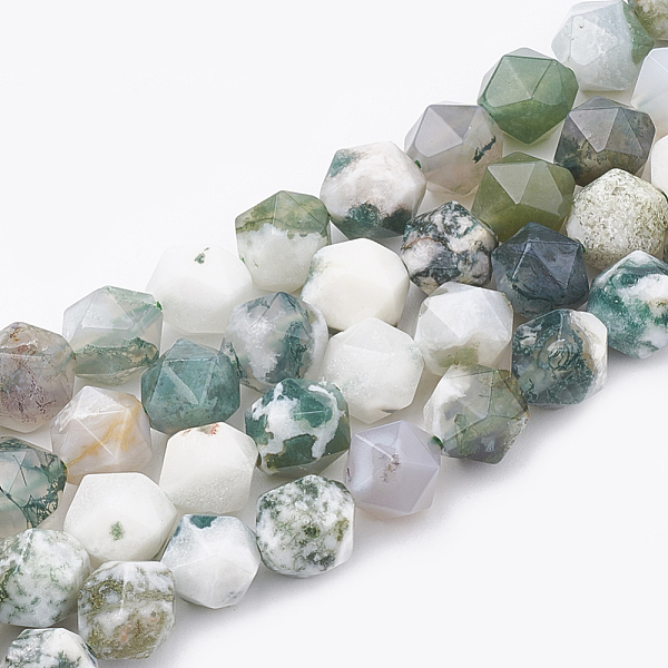 

PandaHall Natural Tree Agate Beads Strands, Star Cut Round Beads, Faceted, 10x9~10mm, Hole: 1mm, about 36~38pcs/strand, 14.2~14.6 inch Tree...