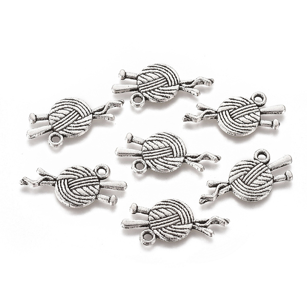

PandaHall Tibetan Style Pendants, Alloy, Cadmium Free & Nickel Free & Lead Free, Ball of Yarn, Antique Silver Color, 26x11x1.5mm, hole: 2mm...