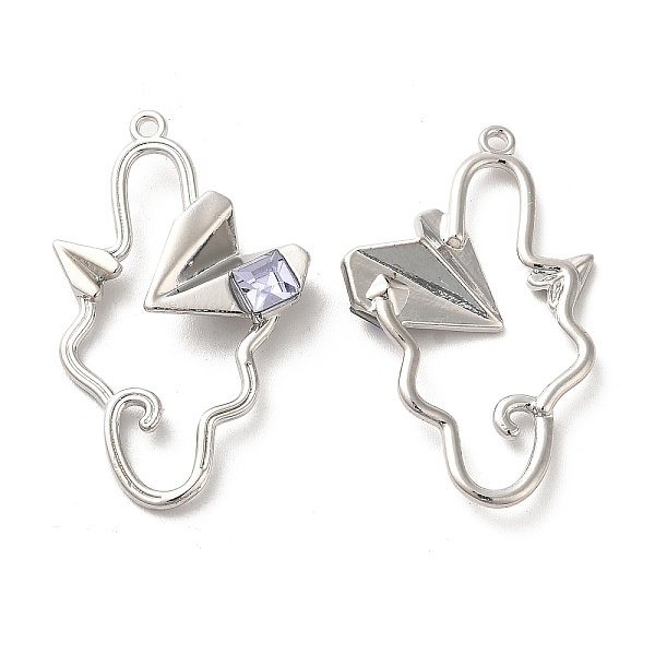 

PandaHall Glass Paper Plane Pendant, with Platinum Alloy Findings, Lead Free & Cadmium Free, Lavender, 33x20.5x4.5mm, Hole: 1.4mm..., Purple