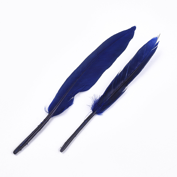

PandaHall Goose Feather Costume Accessories, Dyed, Dark Blue, 105~157x16~22mm, about 500pcs/bag Feather Feather Blue