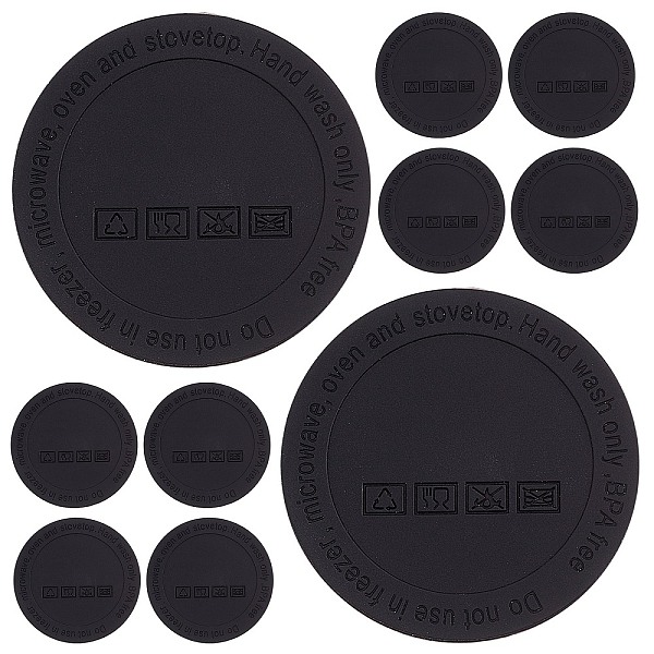 

PandaHall GORGECRAFT 56mm Rubber bottoms Protective slip Silicone Bottom Self Adhesive Skinny Tumbler Coaster Bottoms for Sublimation Wine..., Black