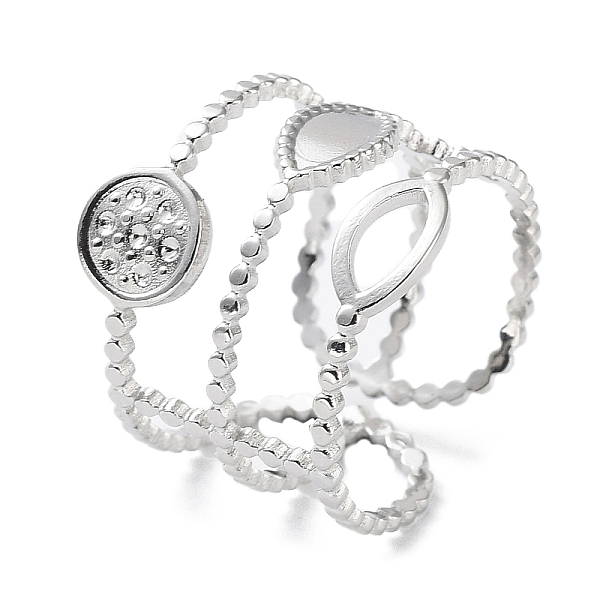 

PandaHall 304 Stainless Steel Open Cuff Ring Components, Bezel Cup Ring Settings, for Rhinestone, Horse Eye & Flat Round, Stainless Steel...
