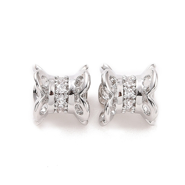 

PandaHall Brass Micro Pave Cubic Zirconia Spacer Beads, Flower, Platinum, 6x6mm, Hole: 1.8mm Brass+Cubic Zirconia Flower Clear