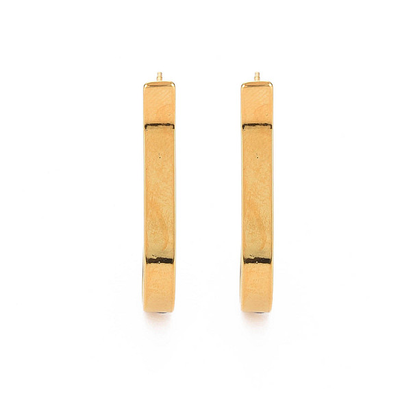 

PandaHall Brass Stud Earring Findings, for Half Drilled Beads, with Brass Pins, Nickel Free, Real 18K Gold Plated, 32.5x4mm, Pin: 0.6mm, pin...